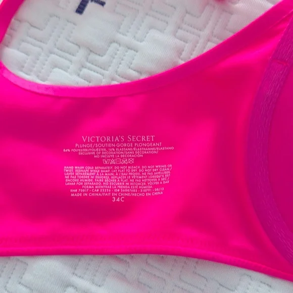 Victoria's Secret plunge Hot Pink Bra 34C - Picture 5 of 8